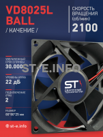 Вентилятор  VD8025L Ball (качения) 12V - st-e.info - Железногорск
