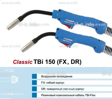 Горелка для полуавтоматической сварки TBi 240-blue-ESG, длина 3 метра - st-e.info - Железногорск